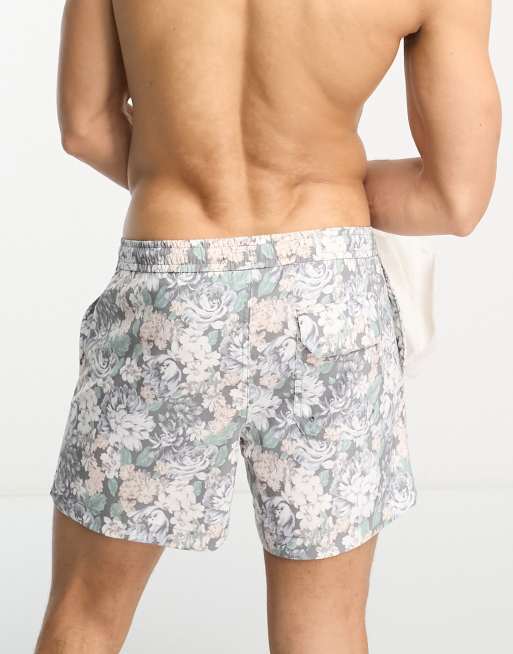 Abercrombie & Fitch – Blå blommiga badshorts, 5 tum, 2 av 4