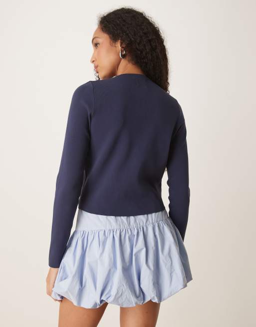 Abercrombie & Fitch – Blå miniskort med medelhög, sänkt midja, 3 av 5