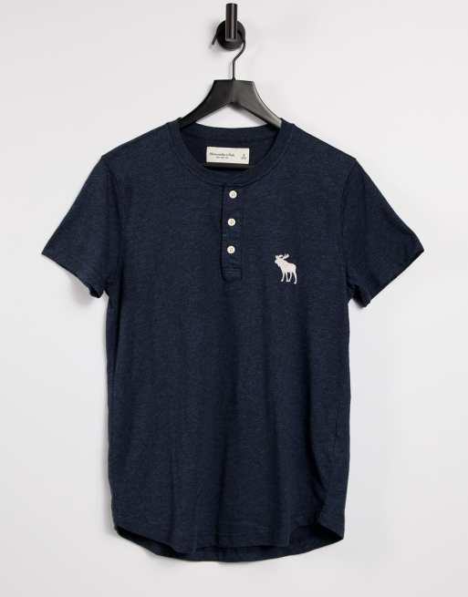 Abercrombie & Fitch – Blå t-shirt med exploderande ikonlogga