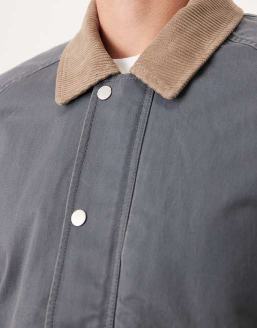 Abercrombie & Fitch – Blå, tunn arbetsjacka med kort design, 2 av 4