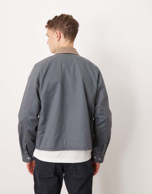 Abercrombie & Fitch – Blå, tunn arbetsjacka med kort design, 4 av 4