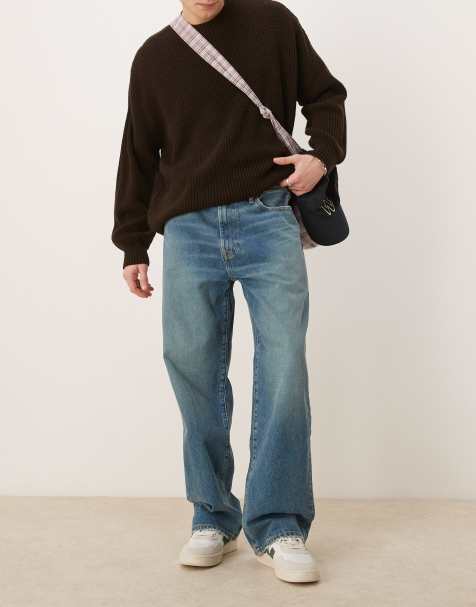 Abercrombie & Fitch – Blå, tvättade, baggy jeans - view 1