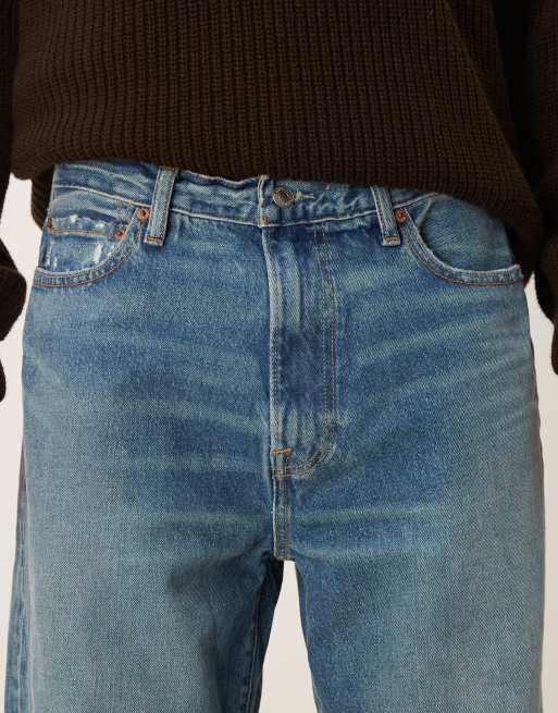 Abercrombie & Fitch – Blå, tvättade, baggy jeans, 4 av 5