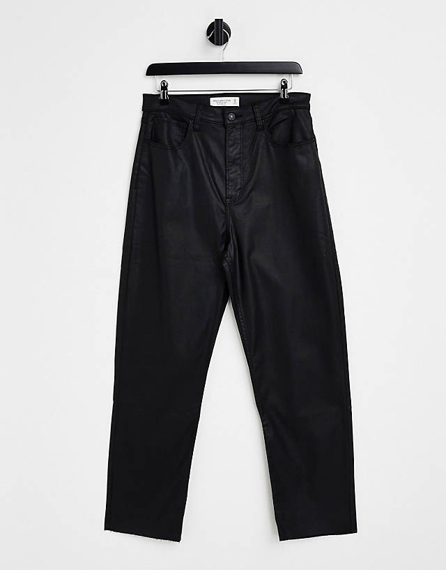 Abercrombie & Fitch - black coated curvy straight leg in black
