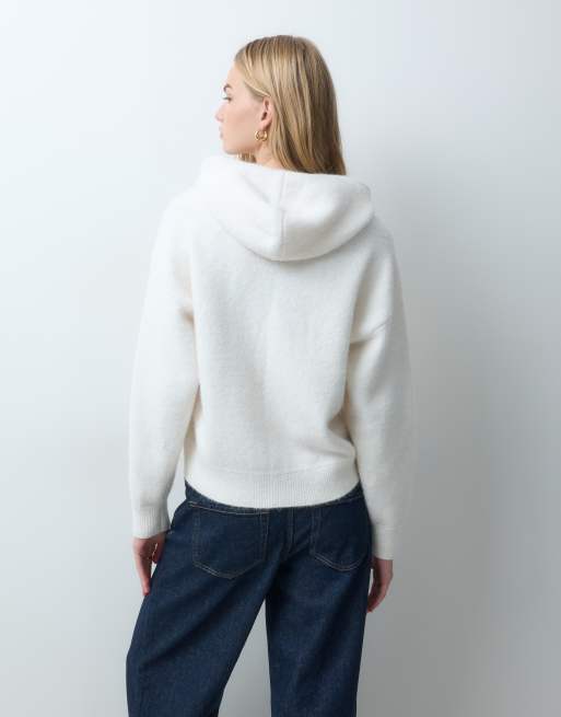 Abercrombie & Fitch blød strikket loungetrøje med hætte i creme, 5 af 5