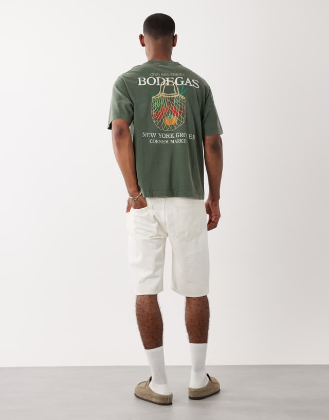 Abercrombie & Fitch Bodegas back graphic t-shirt in green | ASOS