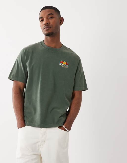 Abercrombie & Fitch Bodegas back graphic t-shirt in green | ASOS