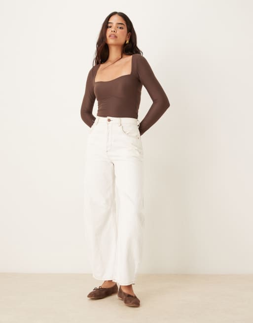 Abercrombie & Fitch - Body à manches longues et brassière intégrée - Marron, 3 de 4