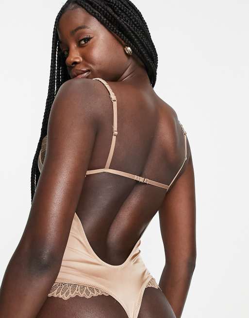 Abercrombie & Fitch - Body in raso rosa con pizzo, 2 di 4