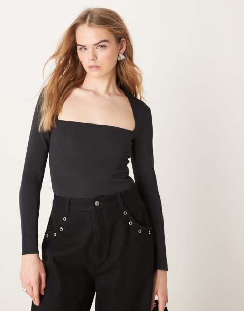 Abercrombie & Fitch – Body in Schwarz mit eckigem Ausschnitt - view 1