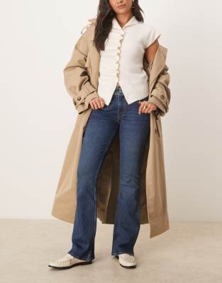 Abercrombie & Fitch - Bootcut-Jeans in Vintage-Blau mit mittelhohem Bund