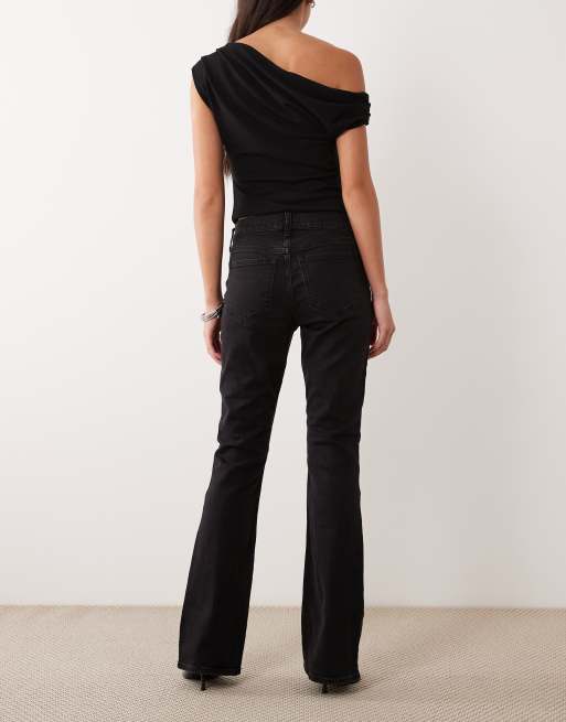 Abercrombie & Fitch - Bootcut jeans met halfhoge taille in zwart, 2 van 5