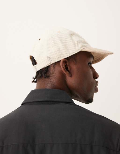Abercrombie & Fitch Bordeaux cord dad baseball cap in beige, 3 of 4