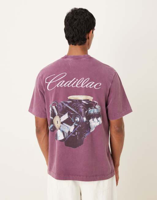 Abercrombie & Fitch - Bordeaux T-shirt med korte ærmer og bilgrafik på ryggen
