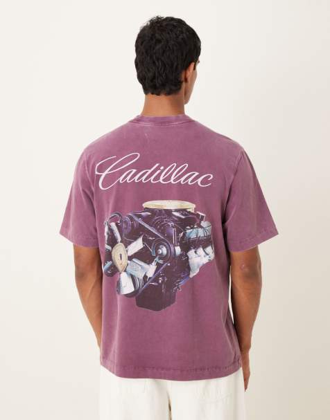 Abercrombie & Fitch short sleeve car back graphic t-shirt in burgundy