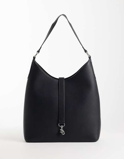 Abercrombie & Fitch - Borsa a spalla in pelle sintetica nera con dettagli in metallo - view 1