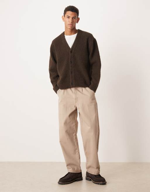 Abercrombie & Fitch boucle vintage cardigan in brown, 2 of 5