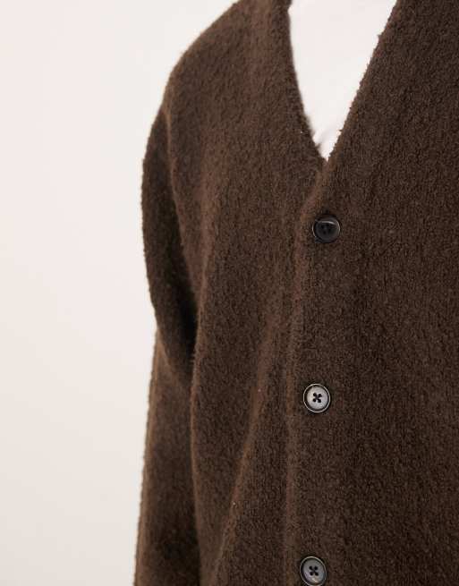 Abercrombie & Fitch boucle vintage cardigan in brown, 5 of 5