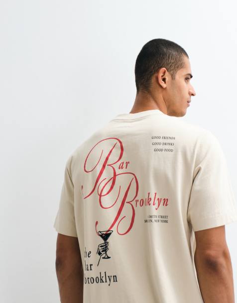 Abercrombie & Fitch boxy back graphic t-shirt in light brown - view 1