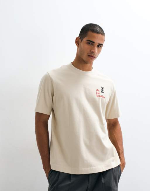 Abercrombie & Fitch boxy back graphic t-shirt in stone, 2 of 5
