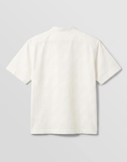 Abercrombie & Fitch boxy emboidered short sleeve shirt in white, 7 of 9