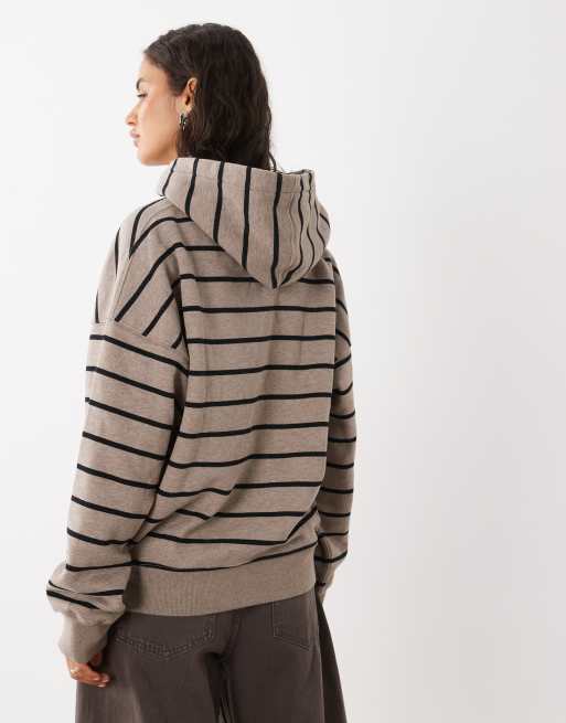 Abercrombie & Fitch boxy hættetrøje med brun stribe, 4 af 4