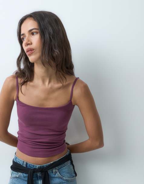 Abercrombie & Fitch braless 90-talslinne i burgundy - view 1