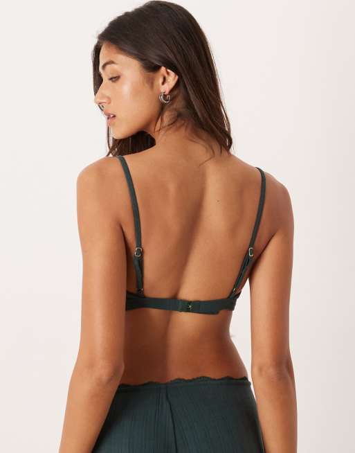Abercrombie & Fitch - Brassière d'ensemble en maille pointelle - Vert, 4 de 4