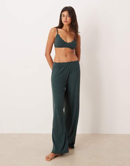 Abercrombie & Fitch - Brassière traforata verde in coordinato, 3 di 4