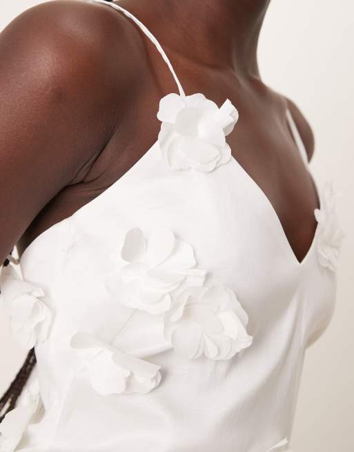 Abercrombie & Fitch bridal 3-D applique mini dress in white