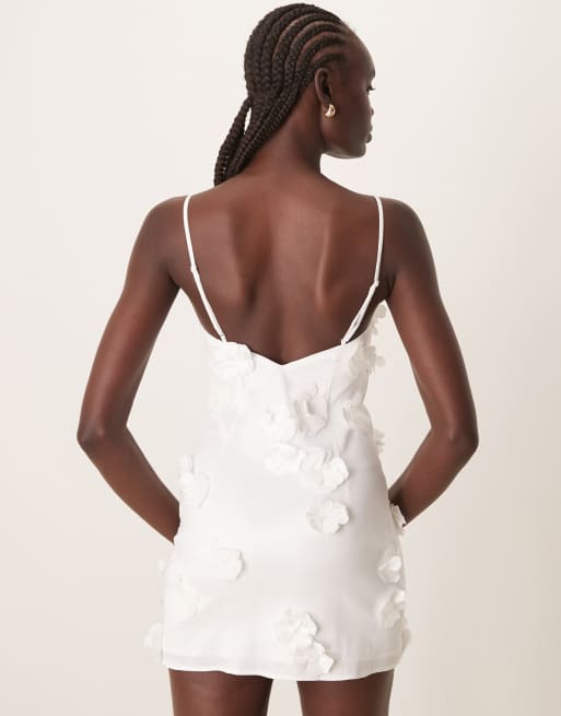 Abercrombie & Fitch bridal 3-D applique mini dress in white