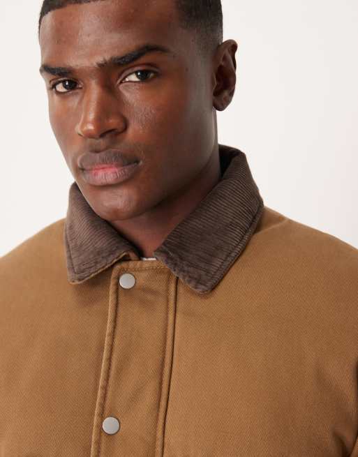 Abercrombie & Fitch – Brun pufferjacka i tvättad twill, 5 av 5