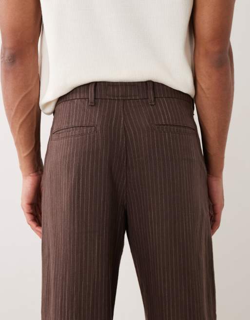 Abercrombie & Fitch - Brunstribede baggy pull-on-bukser, 5 af 5