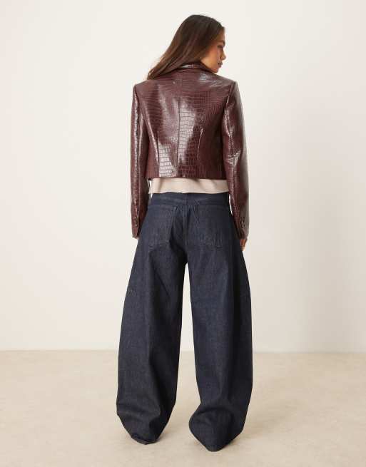 Abercrombie & Fitch bubble baggy jean in indigo, 3 of 5