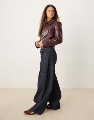 Abercrombie & Fitch Bubble Baggy Jean In Blue