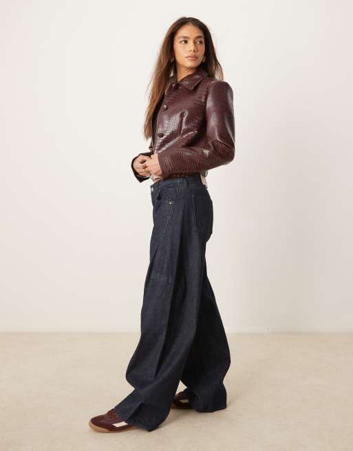 Abercrombie & Fitch bubble baggy jeans in indigo, 2 of 5
