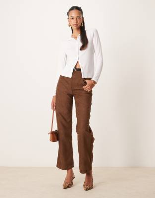 Abercrombie & Fitch Button Detail Long Sleeve Top In White
