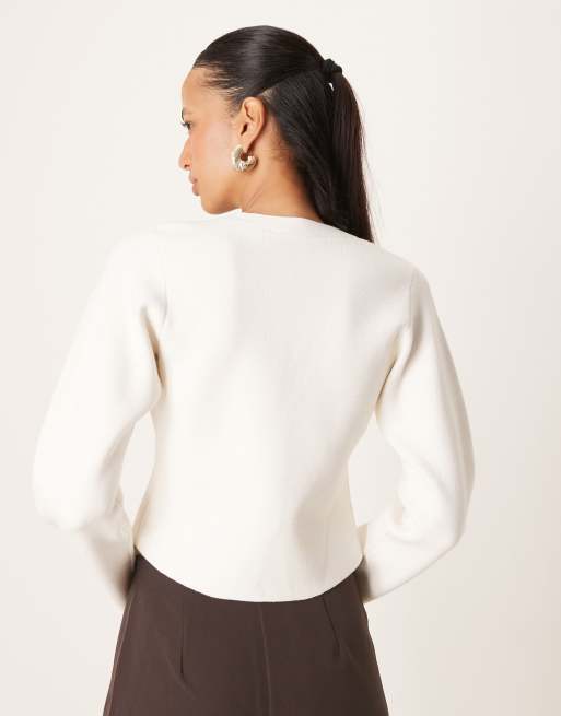 Abercrombie Fitch button through cardigan in cream