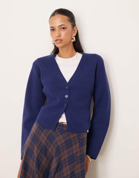 Abercrombie & Fitch button through cardigan in navy - view 1