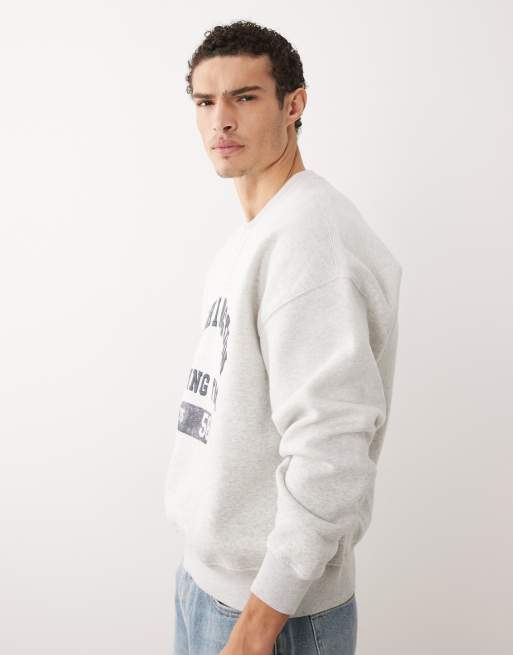 Abercrombie & Fitch button up henley light weight sweater in gray, 3 of 5