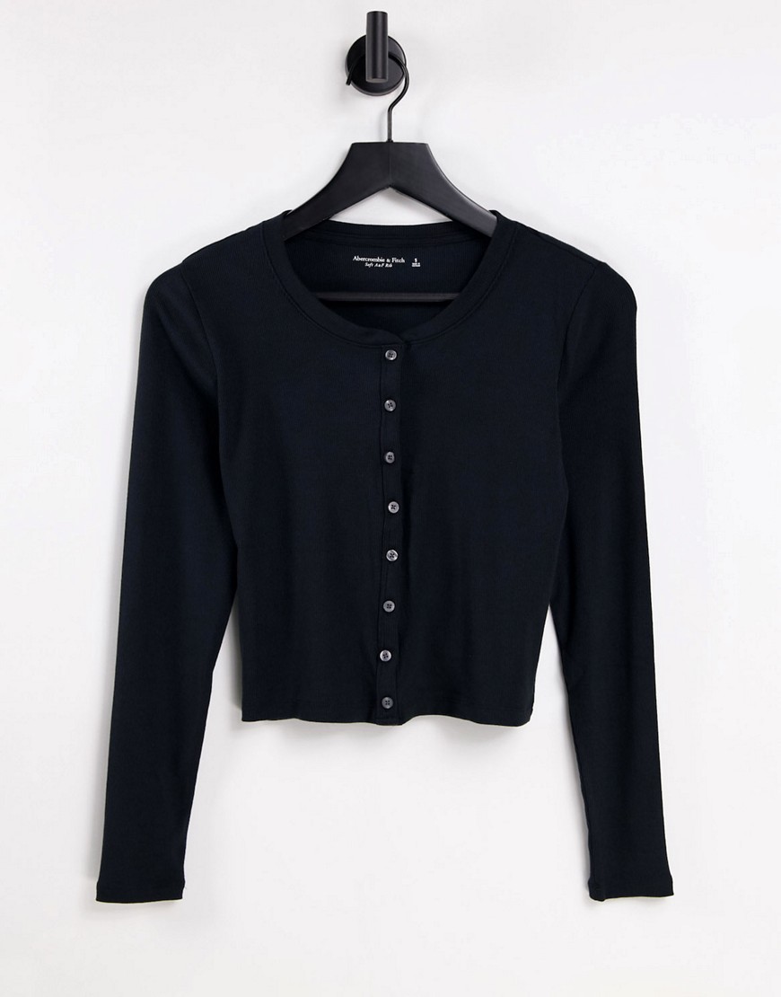 Abercrombie & Fitch button up top in black