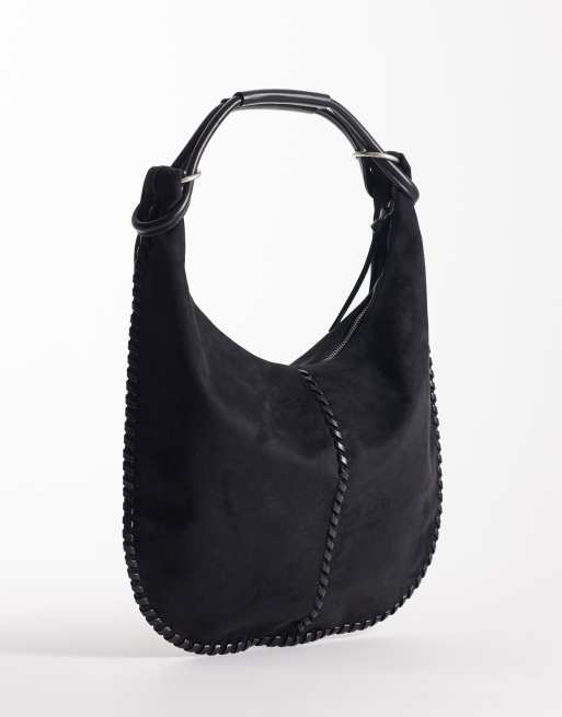 Abercrombie & Fitch - Cabas en imitation daim à points de surjet - Noir, 4 de 4