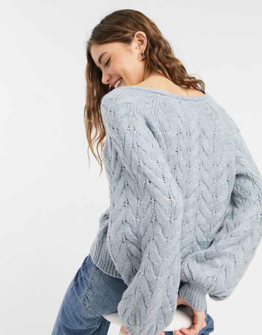 Grey boat hot sale neck jumper