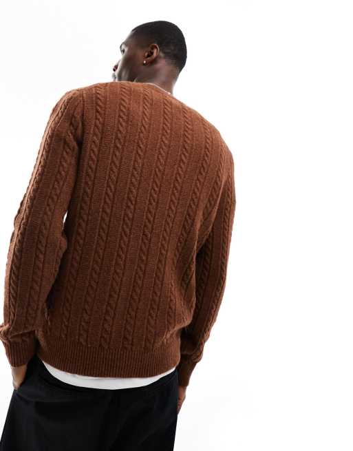 Camel cable outlet knit jumper