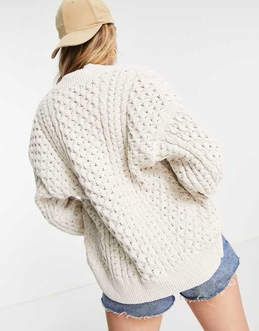 Cream slouchy outlet cardigan