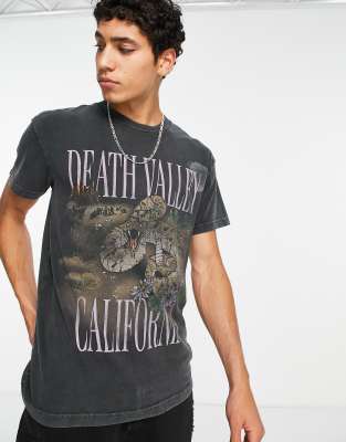 Abercrombie & Fitch California t-shirt in black wash - ASOS Price Checker