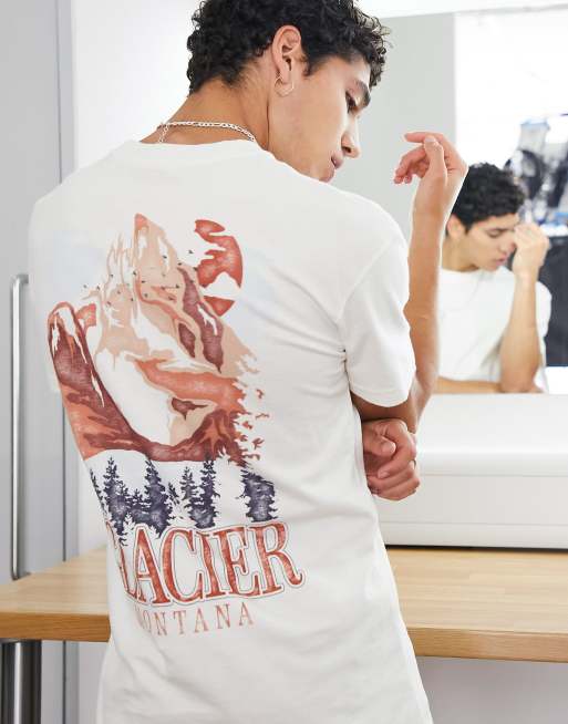 Abercrombie & Fitch – California Wildlife – Vit t-shirt med tryck baktill