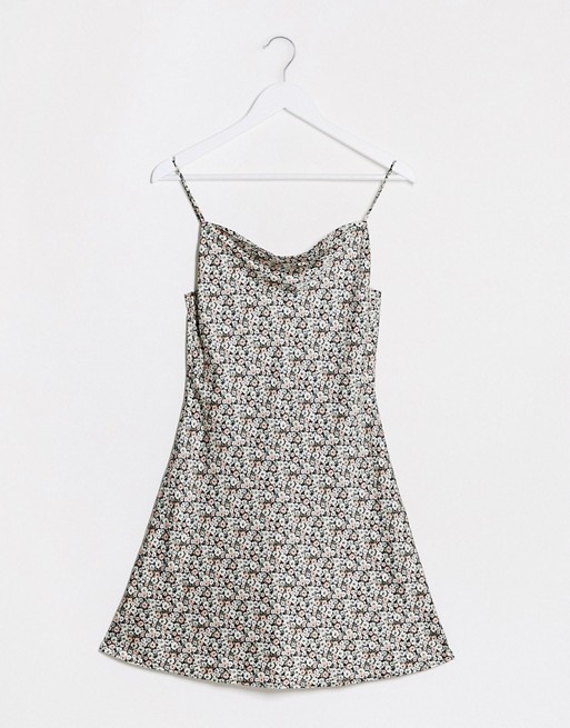 Abercrombie & Fitch cami dress in blue smudge print