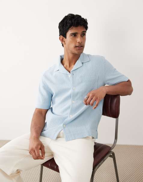 Abercrombie & Fitch - Camicia a maniche corte azzurra - view 1