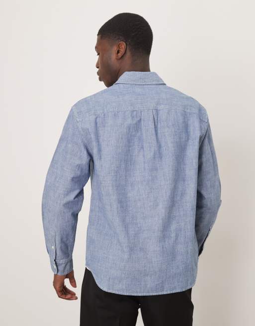 Abercrombie & Fitch - Camicia a maniche lunghe in denim indaco, 4 di 4